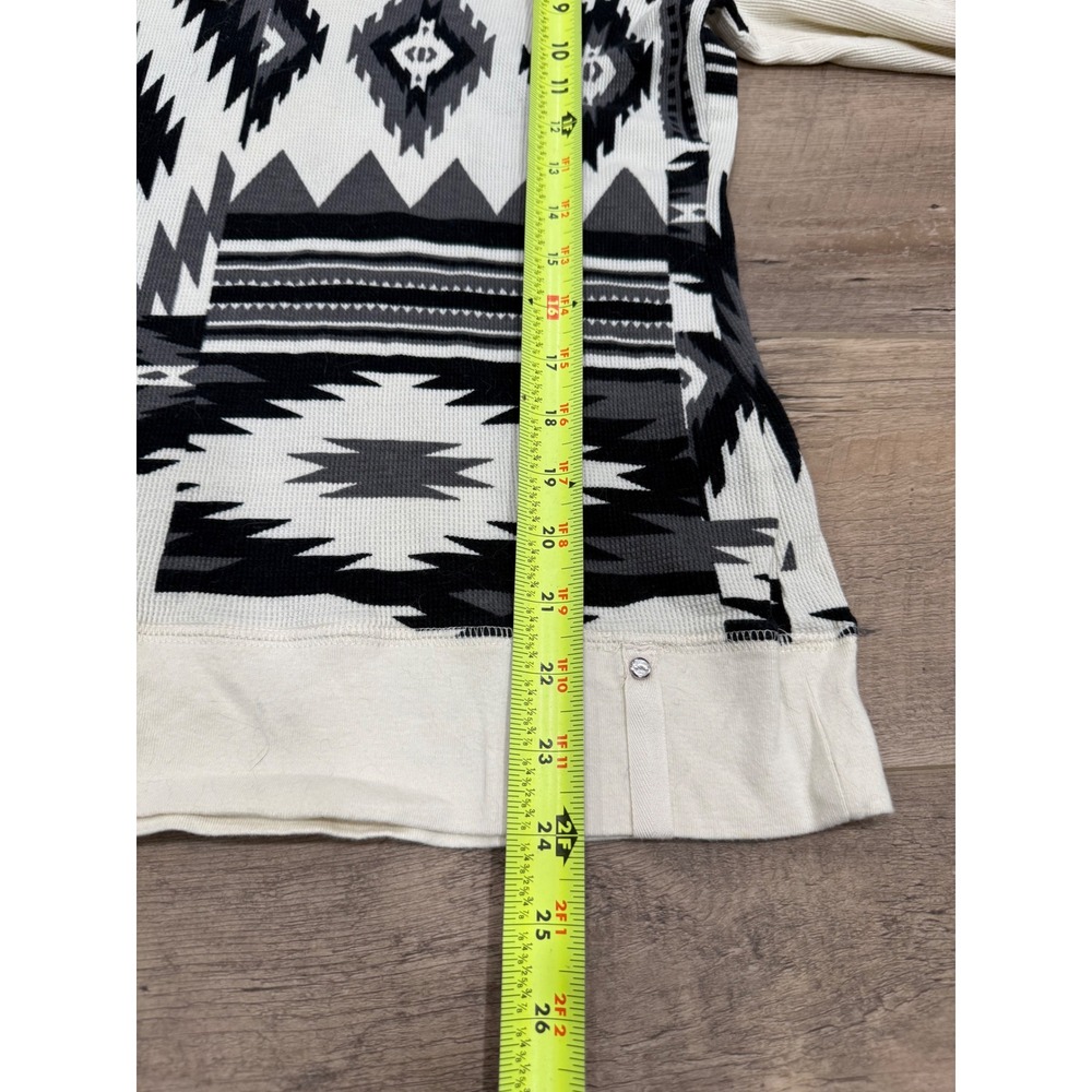 Lauren Ralph Lauren Active Womens XL Southwestern Waffle Knit Hoodie White Black - Picture 5 of 8